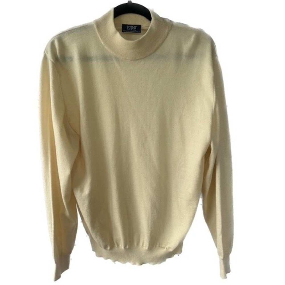 Point of Italy Men's 100% Merino Wool Italian Crew Neck Winter Soft Sweater L